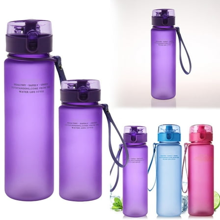 Miyuadkai Claerance! Purple Frosted Sports Water Bottle (560Ml) - Lightweight with Comfortable Strap
