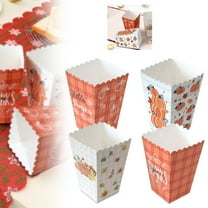 Miyuadkai Claerance! Thanksgiving Themed Party Popcorn Box - Pumpkin Design Baked Goods Packaging, Perfect for Fall Birthday Party Favors and Snack Displays