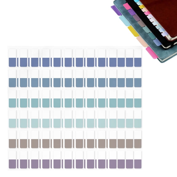 Miyuadkai Colorful Index Tabs Transparent Design, Adhesive bokmark Set for Categorization and Page Marking, Morendi Retro Style Small 12x28mm
