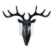 Miyuadkai Command Hooks Clearance Deer Head Self Adhesive Wall Door Hook Hanger Bag Keys Sticky Holder Tools Black