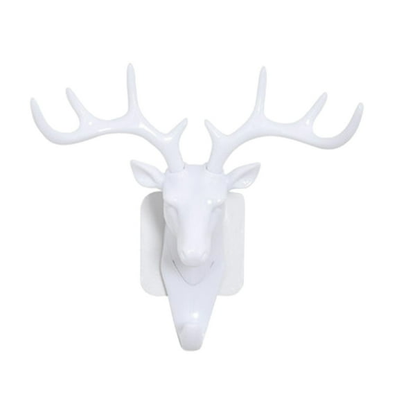 Miyuadkai Command Hooks Clearance Deer Head Self Adhesive Wall Door Hook Hanger Bag Keys Sticky Holder Tools White