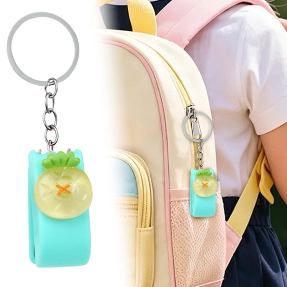 Miyuadkai Compact Kawaii Stapler Pineapple with Keychain, Portable Animal Design for Easy Paper Stapling, Creative Cartoon Mini Binding Machine, Perfect for Home and Ofice