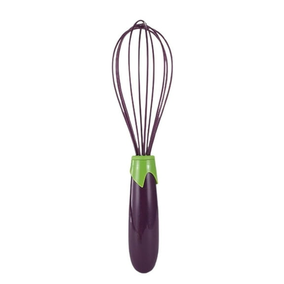 Miyuadkai Creative Vegetable Shape Egg Beater Purple, Silicone Whisks for Cooking Heat Balloon Whisk Silicone Kitchen Egg Whisks Handle Beater for Non Stick Cookware Kitchen for Frothing & Blending