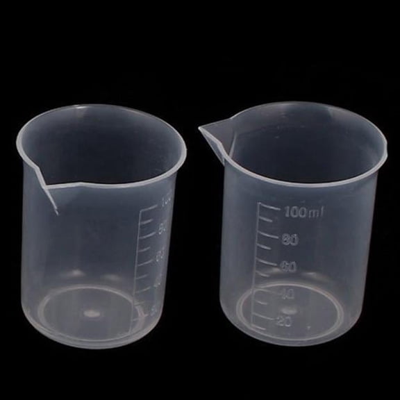 Clearance! Miyuadkai Cup for 2 Clear Plastic Graduated 100Ml Measuring Cup Beaker Lab Pcs Glass Bottle Kitchen White One Size