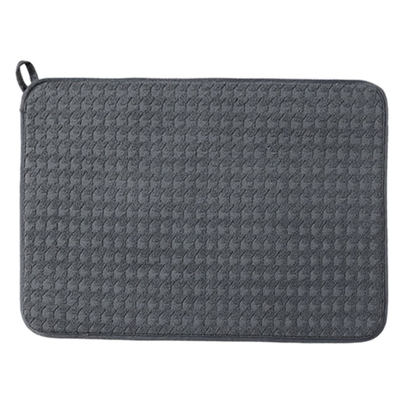 Miyuadkai Dark Gray Non Slip Placemat, Microfiber Dish Drying Mat 40x30 cm, Absorbent for Kitchen Countertops and Draining Racks, Great for Summer Kitchen Organization