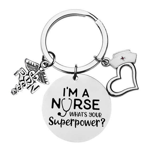 Miyuadkai Desktop Ornaments Clearance Creative Fashion Silver Nurse'S Day Gift Lettering Keychain Nurse Hat Gift Room Decor White