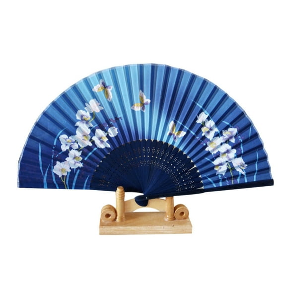 Miyuadkai Fans Clearance Pattern Folding Dance Wedding Party Lace Silk Folding Hand Held Flower Fan A Room Decor A
