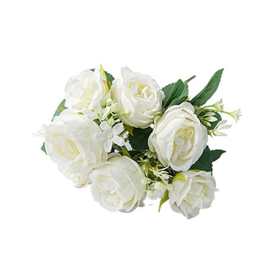 Miyuadkai Flowers Clearance 5 Autumn Colored Peonies Simulation Bouquets Artificial Artificial Flowers Border Silk Flower Decoration Window Arrangement Flowers Home Decor Home White