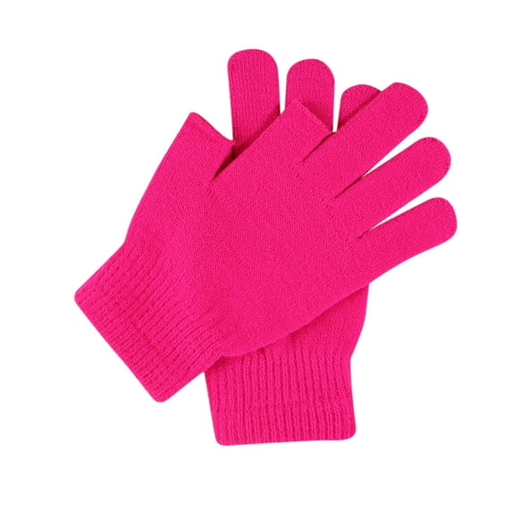 Miyuadkai Gloves Mittens Color Solid Gloves Stretch Show Knitted Cycling And Women's Gloves Men's Writing Finger Wool Gloves accessories Hot Pink