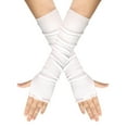 thumbnail image 1 of Miyuadkai Gloves Mittens Women Winter Fingerless Gloves Thumb Holes For Half Finger Mittens Fingerless Stretchy Warm Long Gloves Accessory White, 1 of 4