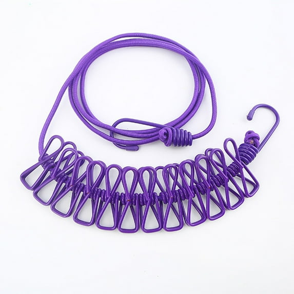 Miyuadkai Hangers Clearance Sales Portable Travel Clothesline with 12Pcs Clothespins Travel Gadgets for Outdoor and Indoor Use Purple