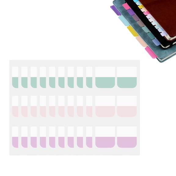 Miyuadkai Index Tabs Colorful Highlight Stickers, Transparent bokmarks and Adhesive Memo Notes for Cla-sification, Medium 25x27mm