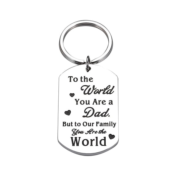 Miyuadkai Keychain Clearance Daughter Son Gives Father Dad Gift Stainless Steel Keychain on Sale Jewelry Silver