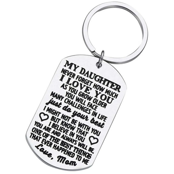 Miyuadkai Keychains Gifts For Daughter From Mom Dad her Inspirational Stocking Stuffers For Her From Teen Adult Women Teenage Girls Kids Birthday Gradation Wedding Presents Jewelry Silver One Size