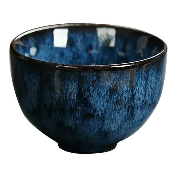 Miyuadkai Kung Fu Tea Cup Blue, Ceramic Teacup Kiln Transformed Tianmu Glaze Tea Cup Ceramic Tea Cup Single Cup Tea Set Tea Cup, 1 Cup