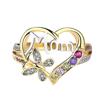 Miyuadkai Love Diamond Ring in Color Diamond, Fashion Ring, Alloy, 10 Inches
