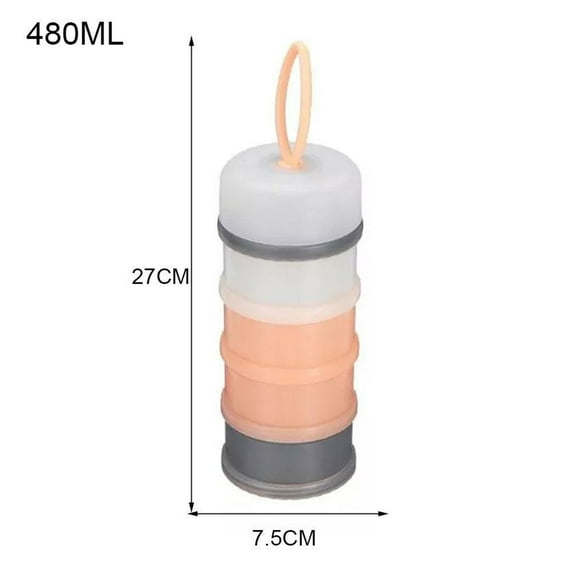 Miyuadkai Milk Powders Boxs 4Layers Baby Milk Powder Formulas Dispensers Bottle Storage Containers Food Pink