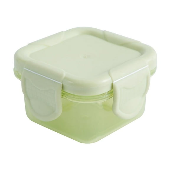 Miyuadkai Mini Fresh-Keeping Box Tender Green, Plastic Food Storage Containers with Lids Small Airtight Containers Square Schol Lunch Containers for Children Leftover Food Containers, 1*Storage Box