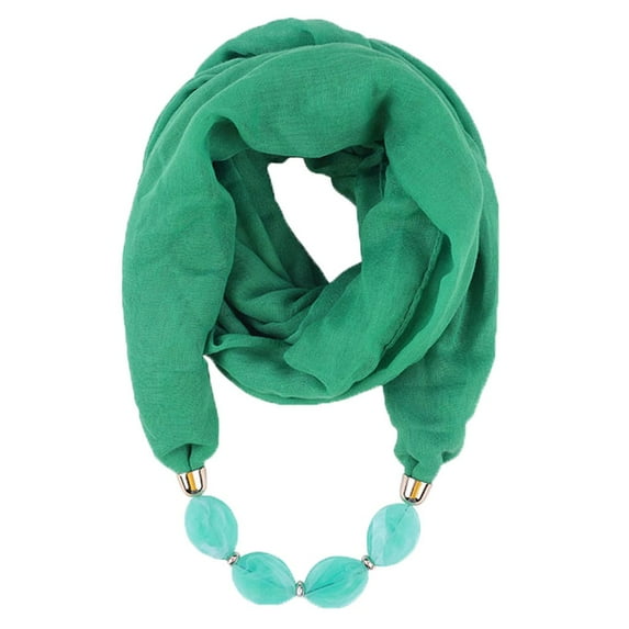 Miyuadkai Neckerchief Women Necklace Pendant Scarf Ethnic Style Soft Necklace Scarf Accessory Green