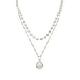 thumbnail image 1 of Miyuadkai Necklaces Chain Pendant Pearl Necklace Jewelry Charm Gifts Clavicle Women Double Choker Necklaces Pendants Jewelry Silver One Size, 1 of 2