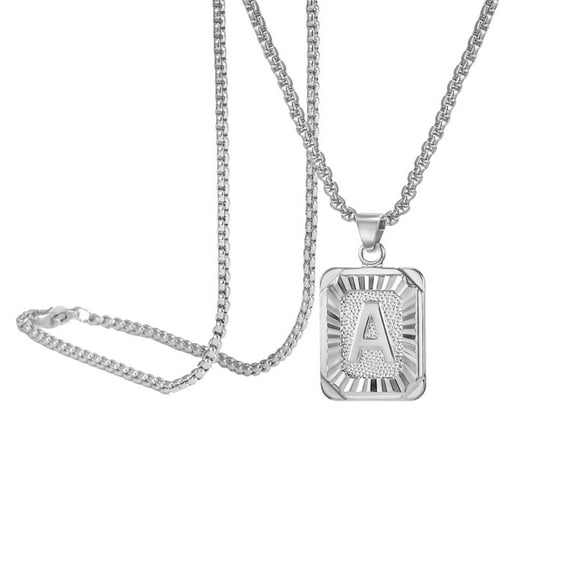 Miyuadkai Necklaces Initial Letter Pendant Necklace Silver Plated Chain Necklace Initial Necklaces For Women And Men Jewelry A One Size