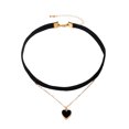 thumbnail image 1 of Miyuadkai Necklaces Japan And South Personalized Neck Accessories Beautiful Flannel Fabric Necklace Female Sense Double Love Pendant Choker Collarbone Chain Jewelry Black One Size, 1 of 4