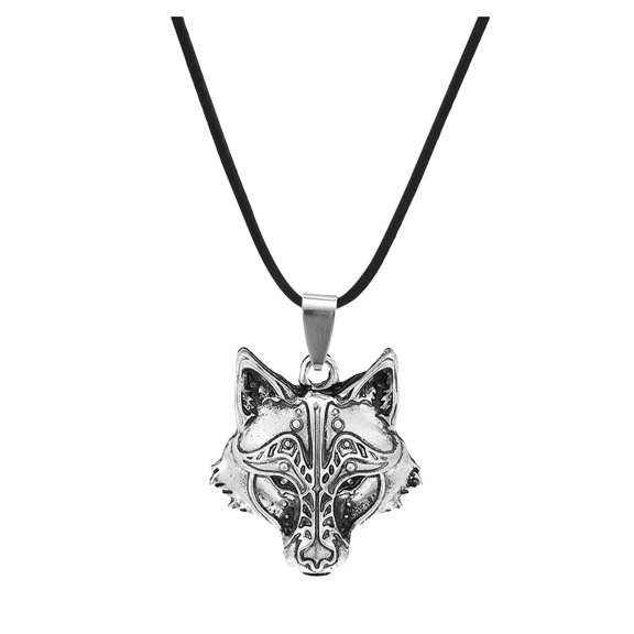 Miyuadkai Necklaces Jewelry Fashion Metal And Head European American Wolf Necklace Pendant Necklaces & Pendants Jewelry Silver One Size