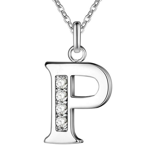 Miyuadkai Necklaces Jewelry Pendant Necklace Zirconia Alloy Initial Letter Alphabet Phase Necklace Necklaces & Pendants Jewelry P One Size