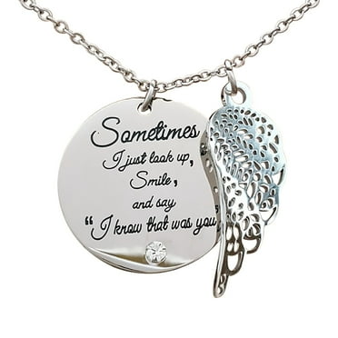 Miyuadkai Necklaces,Pendants Clearance Sales Wing Just You” Angel Love Say “I Necklace Sometimesi The That And Was Diamond Encrusted K Now Necklaces Pendants Silver