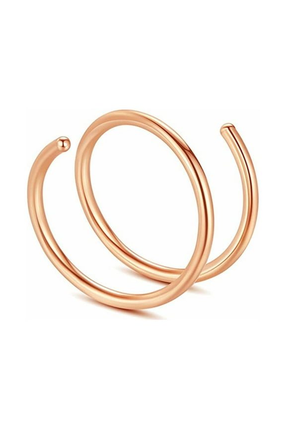 Nose Rings Clearance Double Hoop Nose Ring for Single Piercing Small Thin 8Mm Spiral Nose Jewelry for Women Men Jewelry Promo Rose Gold