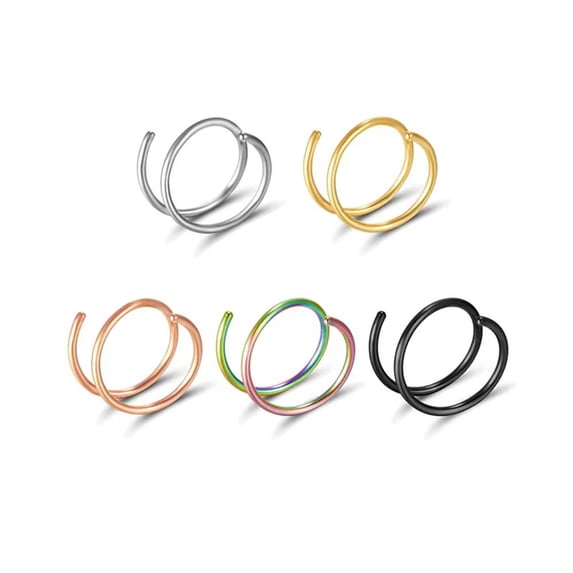 Miyuadkai Nose Rings Clearance Nose Hoop Ring for Piercing Nose Hoop, Nose Ring Hoop for Women, Spiral Nose Hoop for Girls, Nostril Piercing Jewelry Jewelry Clearance B