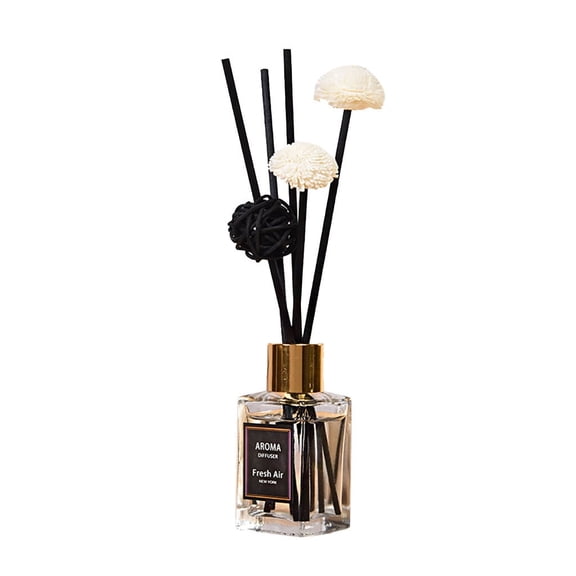 Miyuadkai Oil Diffusers with Natural Sticks, Lavender Scented Oil Diffuser, Home Fragrance Reed Diffuser for Home Living Room Bedroom Bathroom Air Freshener - Lavender