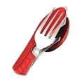 thumbnail image 1 of Miyuadkai Picnic Portable Multifunctional Folding Tableware Set Red - 4-In-1 Spoon, Fork, Knife, Bottle Opener | Ideal for Fall Backpacking & Picnics (2025), 1 of 7