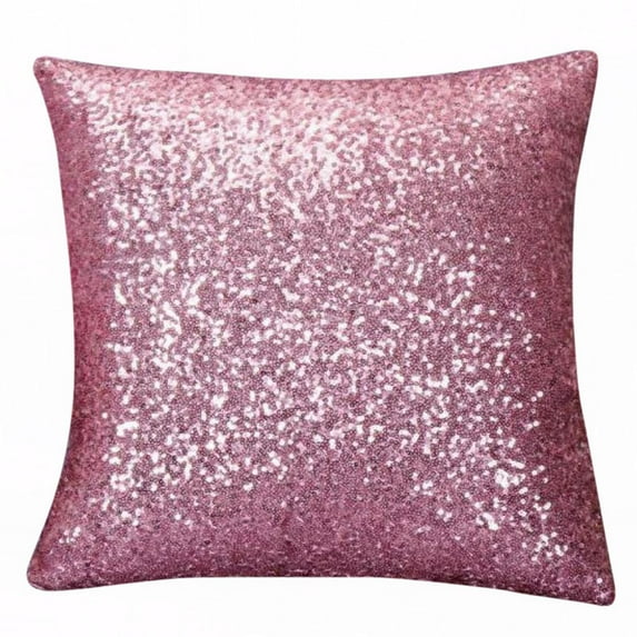 Miyuadkai Pillow Solid Color Glitter Sequins Throw Case Cafe Home Decor Cushion Covers Home Decor Pink one Size