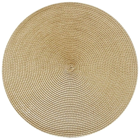 Miyuadkai Placemat Clearance Sales Woven Spiral Table Placemats 15 Inches Round Set Of 4 Non Slip Dining & Kitchen Table Mats Gold