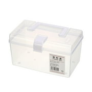 Miyuadkai Portable Clear Plastic Medical Kit Home Medicine Storage Container Box with Handle and Lock   Organized Compartments for First Aid Supplies, 1 Medical Box Included