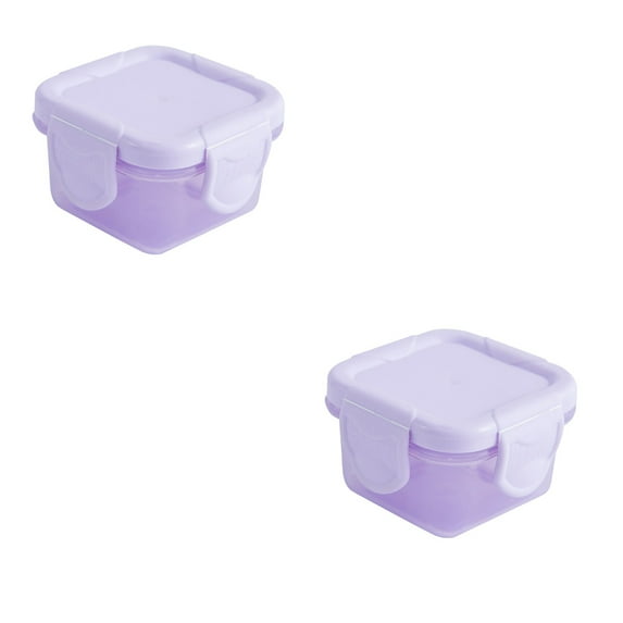 Miyuadkai Purple Color 2Pc Sealed Fresh-Keeping 150Ml Storage Box - Mini Plastic Food Containers with Lids, Airtight for Kids Lunch & Leftovers | Perfect for Fall Meals