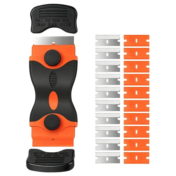 Miyuadkai Razor Blade Scraper Tool - Double-Edged Cleaning Scraper Metal Blades. Glass Stove Scraper for Oven Door, for Oven Doors, Windows, Decals, Stickers, Labels & Paint Removal