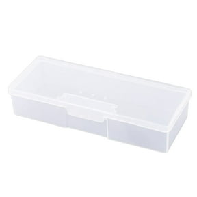 Miyuadkai Rectangular Transparent Nail Storage Box, Transparent Nail Brush Kit Storage Box Plastic Container Organizer Case, 1*Storage Box