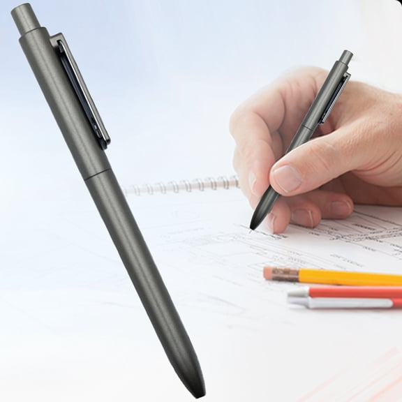Miyuadkai Retractable Ballpoint pans 1.0mm Medium Point 5ml, Push-Button pan for Everyday Note-Taking, Smooth Writing Carbon Steel Gray
