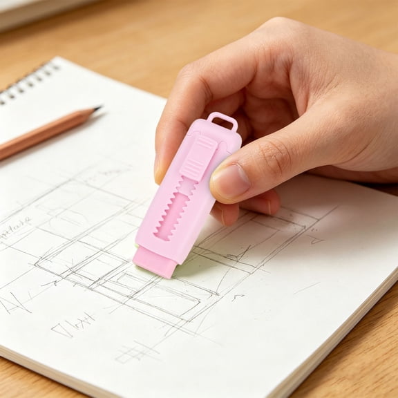 Miyuadkai Retractable Push Pull Eraser with Protective Cover, Clean and Smudge Free for Studants Exams Drawing Sketching, sch-ol Supplies, Great for Back to sch-ol