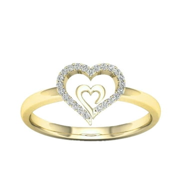 Miyuadkai Rings Creative Heart-to-heart Engagement Gif Love Diamond Jewelry Ring Ladies Rings Jewelry Gold 10