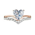 thumbnail image 1 of Miyuadkai Rings Engagement Women's Zircon Heart-Shaped Princess Personalized Ring Diamond Rings Jewelry Rose Gold 6, 1 of 3