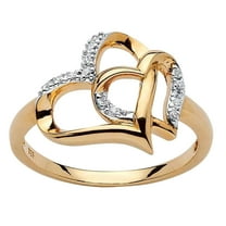 Miyuadkai Rings Gif Love Creative Heart-to-heart Engagement Jewelry Ladies Ring Diamond Rings Jewelry Gold 10