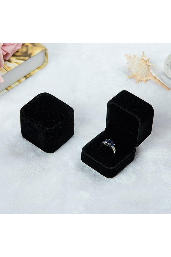 Rings Gorgeous Velvet Ring Box Velvet Ring Gifts Box For Wedding Proposal Jewelry Storage Box Jewelry Black One Size