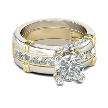 Miyuadkai Rings Set Ring 1 Creative With Zircon Fashion Ring Versatile In And Combination 2 Rings Jewelry Gold10 10