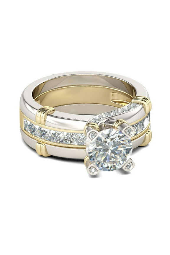 Rings Set Ring 1 Creative With Zircon Fashion Ring Versatile In And Combination 2 Rings Jewelry Gold10 10