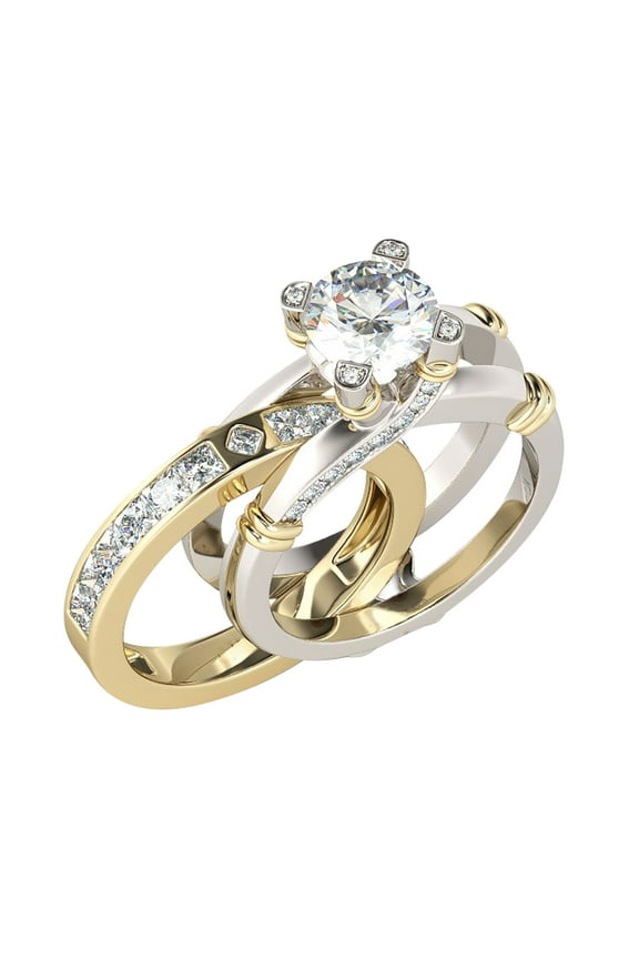 Rings Set Ring 1 Creative With Zircon Fashion Ring Versatile In And Combination 2 Rings Jewelry Gold5 5
