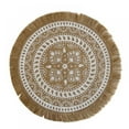 thumbnail image 1 of Miyuadkai Round Woven Dining Mat, Round Placemat 15 Inch Farmhouse Woven Jute Fringe Table Mats with Pompom Tassel Place Mat for Dining Room Kitchen Table Decor Folk, 1 Placemat, 1 of 4