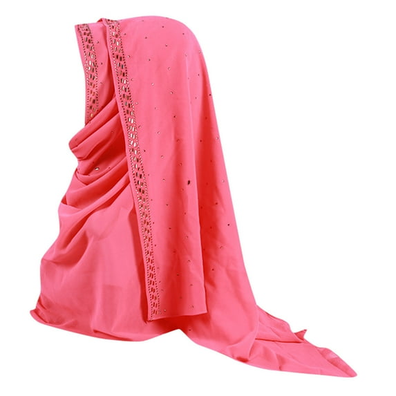 Miyuadkai Scarf Gold Glitters Plain Chiffon Hijab Scarf Shawl Head Wrap accessories C